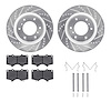 7312-92007 Drilled/Slotted Brake Rotor with 3000-Series Ceramic Brake Pads Kit & Hardware [Silver], 2008-2017 Mitsubishi, Positi - image 1