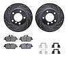 7312-92011 Drilled/Slotted Brake Rotor with 3000-Series Ceramic Brake Pads Kit & Hardware [Silver], 2006-2007 BMW, Position: Fro - image 1