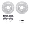 7312-92013 Drilled/Slotted Brake Rotor with 3000-Series Ceramic Brake Pads Kit & Hardware [Silver], 2011-2017 Audi/Volkswagen, P