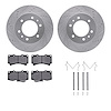 7312-93001 Drilled/Slotted Brake Rotor with 3000-Series Ceramic Brake Pads Kit & Hardware [Silver], 2006-2010 GM, Position: Fron - image 1