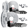 7314-54033 Drilled/Slotted Brake Rotor with 3000-Series Ceramic Brake Pads Kit & Hardware [Silver], 1997-2004 Ford/Lincoln/Mercu - image 1