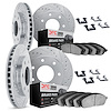 7314-54064 Drilled/Slotted Brake Rotor with 3000-Series Ceramic Brake Pads Kit & Hardware [Silver], 2004-2008 Ford/Lincoln/Mercu - image 1