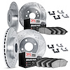 7314-73031 Drilled/Slotted Brake Rotor with 3000-Series Ceramic Brake Pads Kit & Hardware [Silver], 1990-1991 Audi/Volkswagen, P - image 1