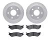 7402-40007 Drilled/Slotted Brake Rotors with Ultimate-Duty Brake Pads Kit [Silver], 2000-2001 Mopar, Position: Front - image 1