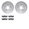 7402-40020 Drilled/Slotted Brake Rotors with Ultimate-Duty Brake Pads Kit [Silver], 2004-2006 Mopar, Position: Rear - image 1