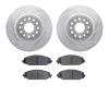 7402-40026 Drilled/Slotted Brake Rotors with Ultimate-Duty Brake Pads Kit [Silver], Fits Select Mopar, Position: Front - image 1