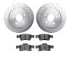 7402-42005 Drilled/Slotted Brake Rotors with Ultimate-Duty Brake Pads Kit [Silver], Fits Select Mopar, Position: Rear - image 1