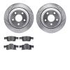 7402-42007 Drilled/Slotted Brake Rotors with Ultimate-Duty Brake Pads Kit [Silver], Fits Select Mopar, Position: Rear - image 1