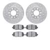 7402-42013 Drilled/Slotted Brake Rotors with Ultimate-Duty Brake Pads Kit [Silver], Fits Select Mopar, Position: Rear - image 1