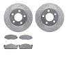 7402-42016 Drilled/Slotted Brake Rotors with Ultimate-Duty Brake Pads Kit [Silver], 1980-1981 GM, Position: Front - image 1