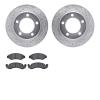 7402-42018 Drilled/Slotted Brake Rotors with Ultimate-Duty Brake Pads Kit [Silver], 1974-1980 Multiple Makes/Models, Position: F - image 1