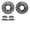 7402-42020 Drilled/Slotted Brake Rotors with Ultimate-Duty Brake Pads Kit [Silver], 1976-1978 Mopar, Position: Front - image 1
