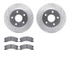 7402-42031 Drilled/Slotted Brake Rotors with Ultimate-Duty Brake Pads Kit [Silver], 1999-2004 Mopar, Position: Front - image 1