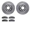 7402-42041 Drilled/Slotted Brake Rotors with Ultimate-Duty Brake Pads Kit [Silver], Fits Select Mopar, Position: Front - image 1