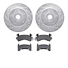 7402-47004 Drilled/Slotted Brake Rotors with Ultimate-Duty Brake Pads Kit [Silver], 1978-1978 GM, Position: Front - image 1
