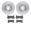 7402-47011 Drilled/Slotted Brake Rotors with Ultimate-Duty Brake Pads Kit [Silver], 1982-1995 GM, Position: Front - image 1