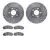 7402-47012 Drilled/Slotted Brake Rotors with Ultimate-Duty Brake Pads Kit [Silver], 2002-2007 GM, Position: Front - image 1
