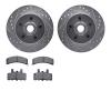 7402-48005 Drilled/Slotted Brake Rotors with Ultimate-Duty Brake Pads Kit [Silver], 1988-1994 GM, Position: Front - image 1