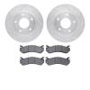 7402-48020 Drilled/Slotted Brake Rotors with Ultimate-Duty Brake Pads Kit [Silver], 1997-2005 GM, Position: Front - image 1