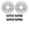 7402-48022 Drilled/Slotted Brake Rotors with Ultimate-Duty Brake Pads Kit [Silver], 1999-2008 GM, Position: Front - image 1