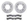 7402-48029 Drilled/Slotted Brake Rotors with Ultimate-Duty Brake Pads Kit [Silver], 2001-2010 GM, Position: Rear - image 1