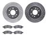 7402-48030 Drilled/Slotted Brake Rotors with Ultimate-Duty Brake Pads Kit [Silver], 2006-2009 GM, Position: Front - image 1