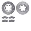 7402-48033 Drilled/Slotted Brake Rotors with Ultimate-Duty Brake Pads Kit [Silver], 2004-2008 GM, Position: Front - image 1
