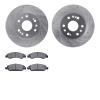 7402-48035 Drilled/Slotted Brake Rotors with Ultimate-Duty Brake Pads Kit [Silver], 2005-2020 GM, Position: Front - image 1