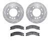 7402-48042 Drilled/Slotted Brake Rotors with Ultimate-Duty Brake Pads Kit [Silver], 2011-2019 GM, Position: Front - image 1