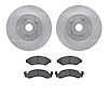 7402-54002 Drilled/Slotted Brake Rotors with Ultimate-Duty Brake Pads Kit [Silver], 1974-1979 Ford/Lincoln/Mercury/Mazda, Positi - image 1