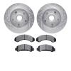 7402-54011 Drilled/Slotted Brake Rotors with Ultimate-Duty Brake Pads Kit [Silver], 1983-1994 Ford/Lincoln/Mercury/Mazda, Positi - image 1