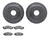 7402-54014 Drilled/Slotted Brake Rotors with Ultimate-Duty Brake Pads Kit [Silver], 1986-1988 Ford/Lincoln/Mercury/Mazda, Positi - image 1