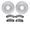 7402-54016 Drilled/Slotted Brake Rotors with Ultimate-Duty Brake Pads Kit [Silver], 1990-1994 Ford/Lincoln/Mercury/Mazda, Positi - image 1