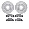 7402-54020 Drilled/Slotted Brake Rotors with Ultimate-Duty Brake Pads Kit [Silver], 1993-1994 Ford/Lincoln/Mercury/Mazda, Positi - image 1