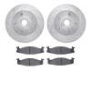 7402-54023 Drilled/Slotted Brake Rotors with Ultimate-Duty Brake Pads Kit [Silver], 1994-2003 Ford/Lincoln/Mercury/Mazda, Positi - image 1