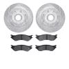 7402-54025 Drilled/Slotted Brake Rotors with Ultimate-Duty Brake Pads Kit [Silver], 2000-2004 Ford/Lincoln/Mercury/Mazda, Positi - image 1