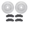 7402-54026 Drilled/Slotted Brake Rotors with Ultimate-Duty Brake Pads Kit [Silver], 1995-1997 Ford/Lincoln/Mercury/Mazda, Positi - image 1