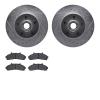 7402-54029 Drilled/Slotted Brake Rotors with Ultimate-Duty Brake Pads Kit [Silver], 1995-2002 Ford/Lincoln/Mercury/Mazda, Positi - image 1
