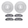 7402-54033 Drilled/Slotted Brake Rotors with Ultimate-Duty Brake Pads Kit [Silver], 1997-1999 Ford/Lincoln/Mercury/Mazda, Positi - image 1