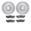 7402-54039 Drilled/Slotted Brake Rotors with Ultimate-Duty Brake Pads Kit [Silver], 1997-2000 Ford/Lincoln/Mercury/Mazda, Positi - image 1