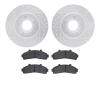 7402-54042 Drilled/Slotted Brake Rotors with Ultimate-Duty Brake Pads Kit [Silver], 1995-1997 Ford/Lincoln/Mercury/Mazda, Positi - image 1