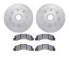 7402-54049 Drilled/Slotted Brake Rotors with Ultimate-Duty Brake Pads Kit [Silver], 1999-2002 Ford/Lincoln/Mercury/Mazda, Positi - image 1