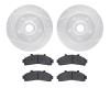 7402-54052 Drilled/Slotted Brake Rotors with Ultimate-Duty Brake Pads Kit [Silver], 1998-2002 Ford/Lincoln/Mercury/Mazda, Positi - image 1