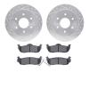 7402-67001 Drilled/Slotted Brake Rotors with Ultimate-Duty Brake Pads Kit [Silver], 2004-2015 Infiniti/Nissan, Position: Rear - image 1