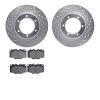 7402-76006 Drilled/Slotted Brake Rotors with Ultimate-Duty Brake Pads Kit [Silver], 1986-1988 Lexus/Toyota/Scion, Position: Fron - image 1