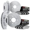 7404-54006 Drilled/Slotted Brake Rotors with Ultimate-Duty Brake Pads Kit [Silver], 1997-2004 Ford/Lincoln/Mercury/Mazda, Positi - image 1