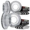 7404-54029 Drilled/Slotted Brake Rotors with Ultimate-Duty Brake Pads Kit [Silver], 2002-2005 Ford/Lincoln/Mercury/Mazda, Positi - image 1