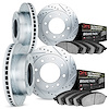 7404-54038 Drilled/Slotted Brake Rotors with Ultimate-Duty Brake Pads Kit [Silver], 2010-2012 Ford/Lincoln/Mercury/Mazda, Positi - image 1