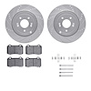 7412-03001 Drilled/Slotted Brake Rotors with Ultimate-Duty Brake Pads Kit & Hardware [Silver], 2010-2016 Kia/Hyundai/Genesis, Po - image 1