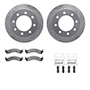 7412-40006 Drilled/Slotted Brake Rotors with Ultimate-Duty Brake Pads Kit & Hardware [Silver], 2000-2002 Mopar, Position: Front - image 1